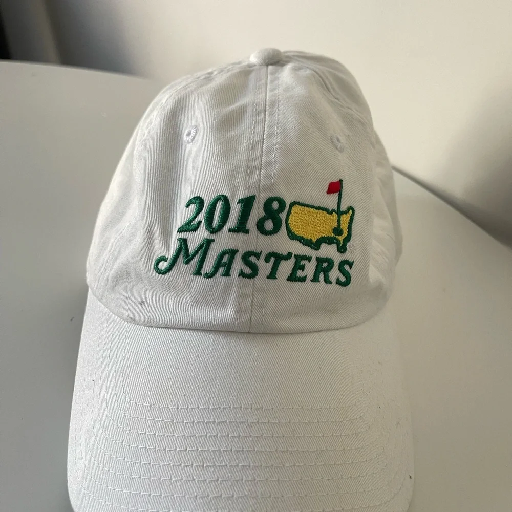 2018 Masters Tournament Hat White Adjustable Golf Cap Augusta National - Picture 2 of 5